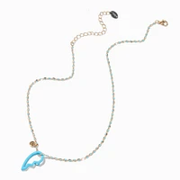 Best Friends Blue Enamel Split Heart Pendant Necklaces - 2 Pack