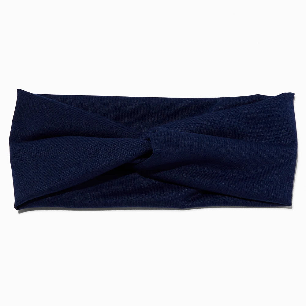Navy Knotted Headwrap