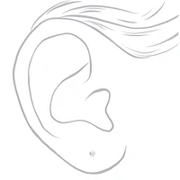 C LUXE by Claire's Sterling Silver 4mm Glass Pearl Stud Earrings