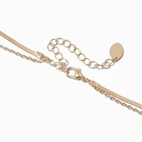 Gold-tone Textured Flower Pendant Necklace 