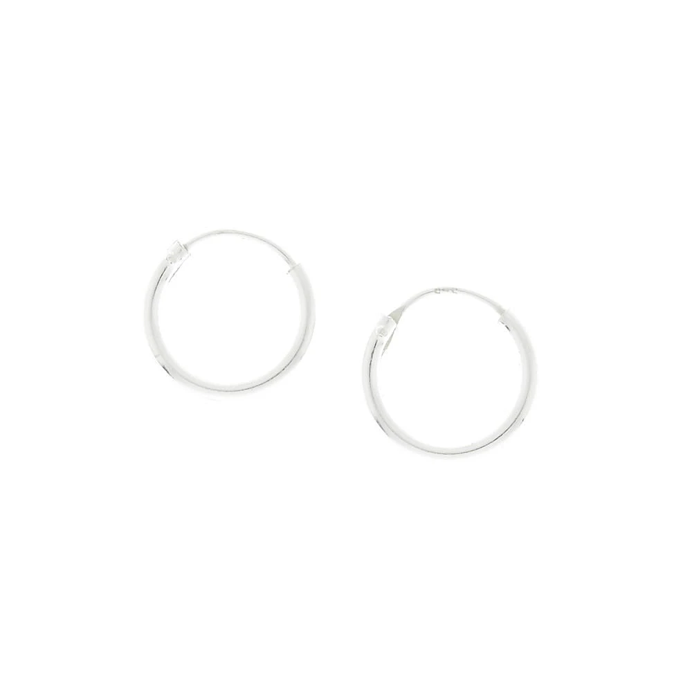 C LUXE by Claire's Sterling Silver 10mm Tube Hoop Earrings