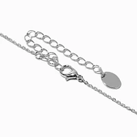 Silver-tone Crystal Cross Pendant Necklace