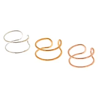 Mixed Metal Thin Wire Ear Cuffs - 3 Pack