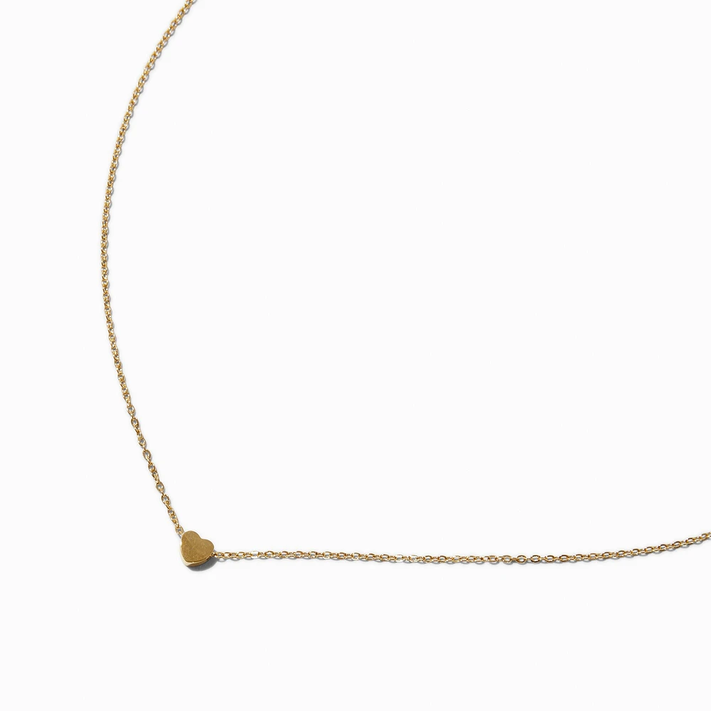 Gold-tone Stainless Steel Heart Pendant Necklace