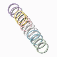 Pastel Solid Rolled Hair Ties - 12 Pack