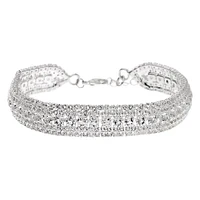 Silver Rhinestone Royal Chain Bracelet