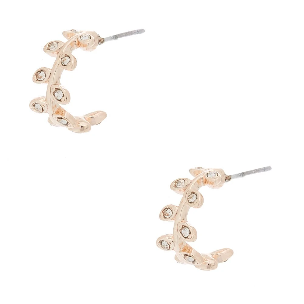 Rose Gold-tone 10mm Vine Hoop Earrings