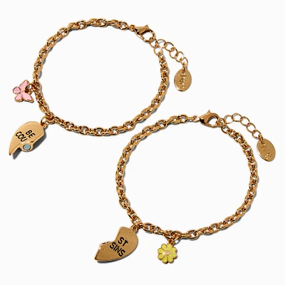 Best Friends Best Cousins Split Heart Chain Bracelets - 2 Pack