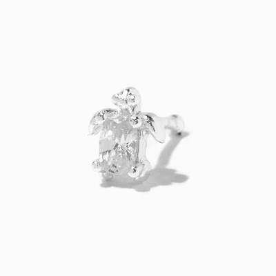 22G Sterling Silver Cubic Zirconia Sea Turtle Nose Stud