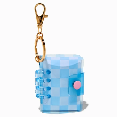 Blue Checkered Mini Diary Keychain
