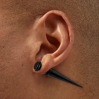 Black Stainless Steel Faux Taper Earrings