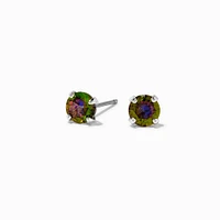 Rainbow AB Iridescent Cubic Zirconia 5mm Stud Earrings 