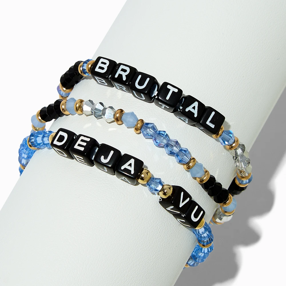 "Deja Vu" & "Brutal" Beaded Stretch Bracelets - 3 Pack