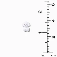 White Fuzzy Puppy Stud Earrings
