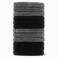 Black Lurex Rolled Hair Ties - 12 Pack 