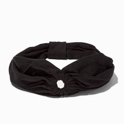 Black Ruched Keyhole Headwrap
