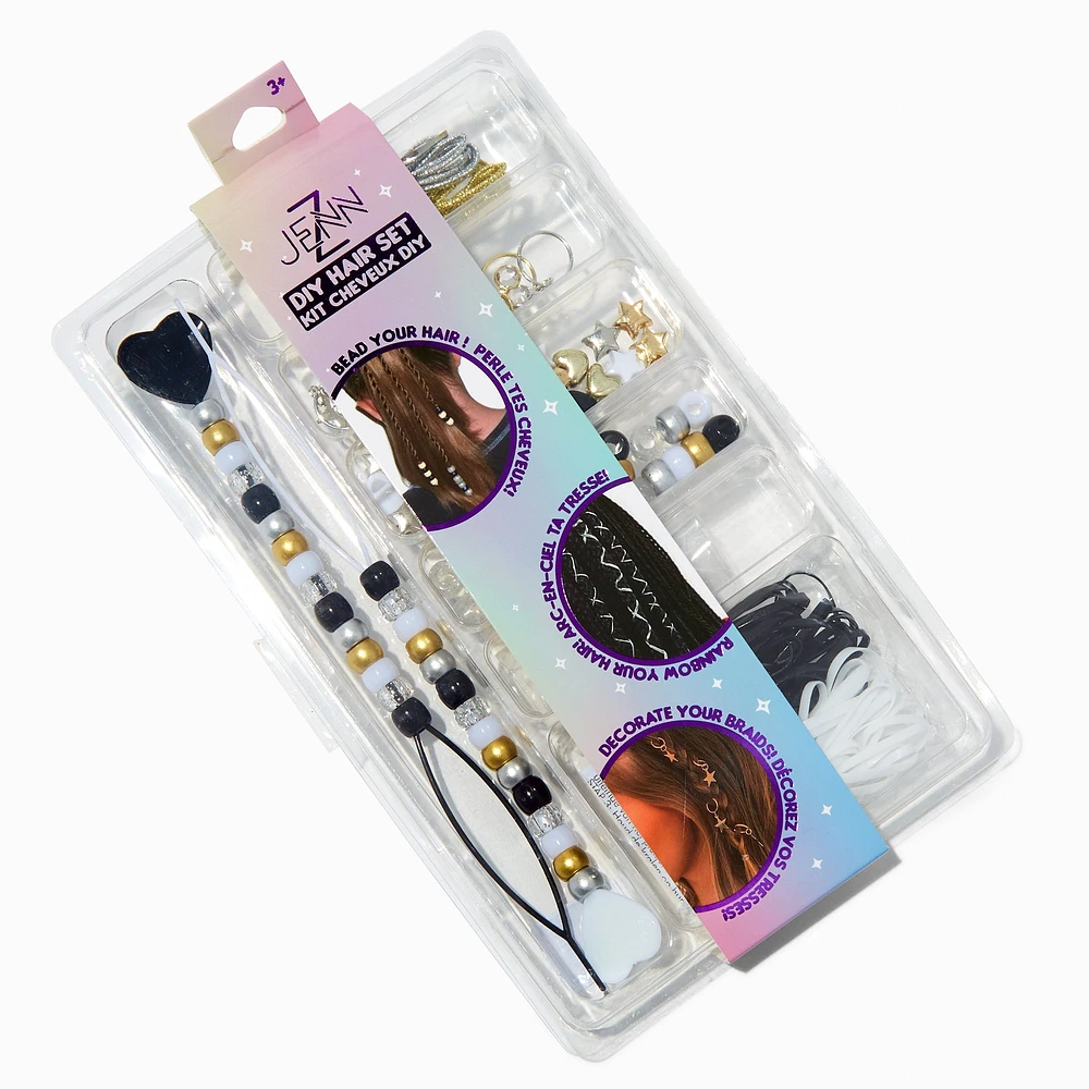 Black & Gold-tone Beaded DIY Hair Set 