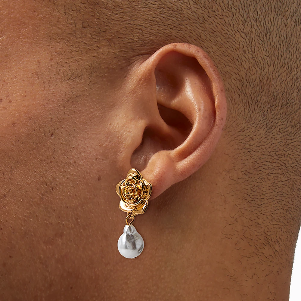 Gold-tone Chain Stud & Hoop Earrings - 6 Pack