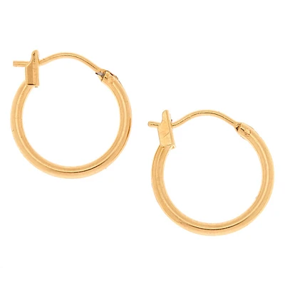 C LUXE by Claire's 18kt Gold Plated 14mm Hoop Earrings