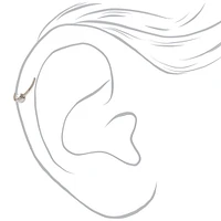 Silver-tone Titanium Cubic Zirconia 20G Cartilage Hoop Earring