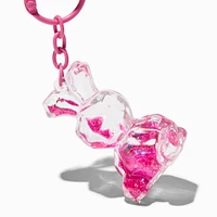 Bunny Water-Filled Glitter Keychain