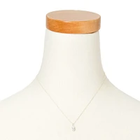 Silver Cubic Zirconia Pear Pendant Necklace