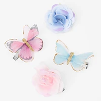 Claire's Club Flower Butterfly Hair Barrettes - 4 Pack