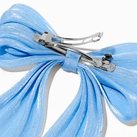 Blue Organza Hair Bow Clip