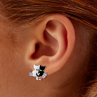 Yin Yang Cat Clip-On Stud Earrings 
