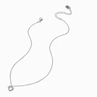 Silver-tone Crystal Heart Pendant Necklace 
