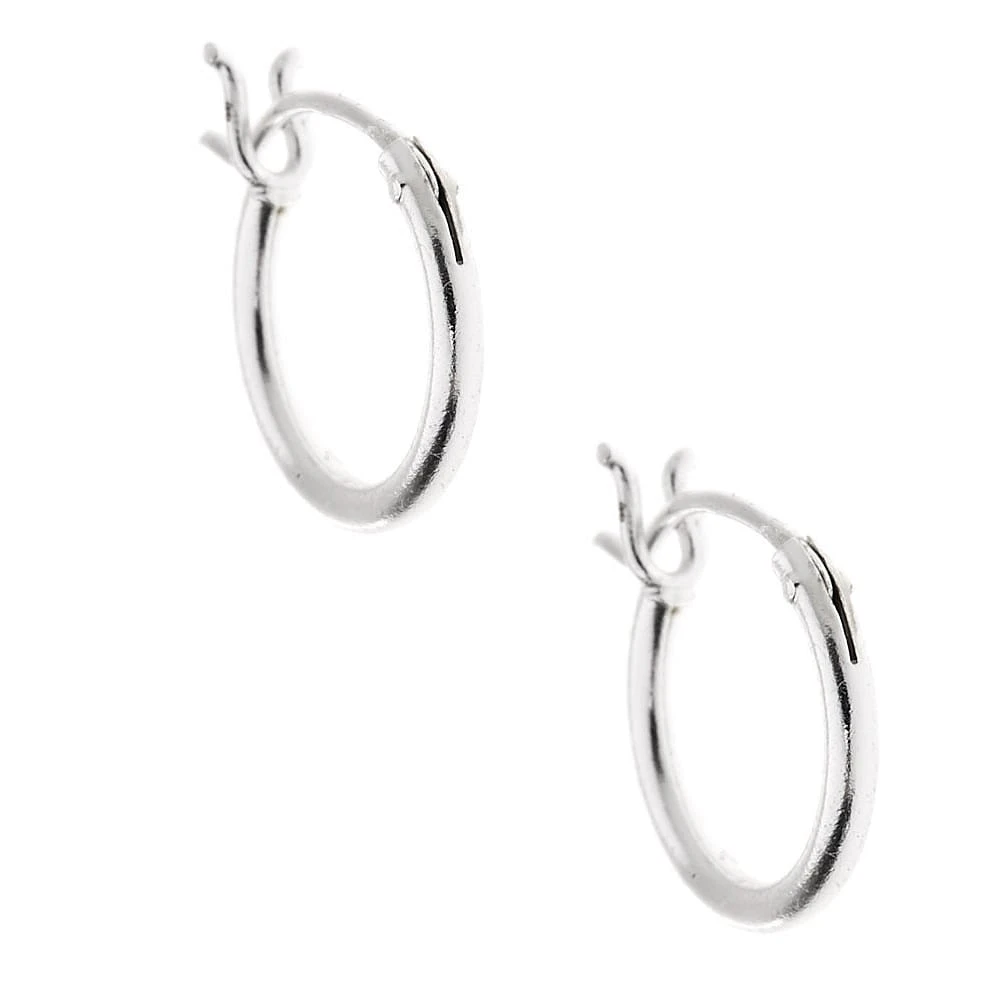 C LUXE by Claire's Sterling Silver Cubic Zirconia Stud & Hoop Earrings - 3 Pack