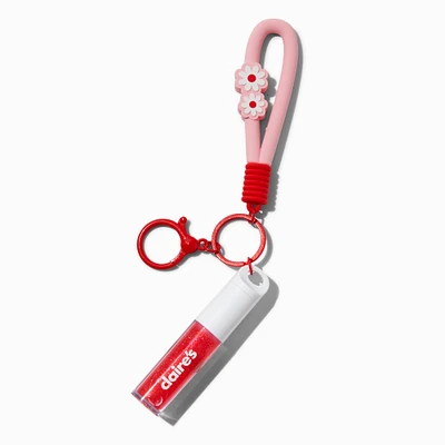 Red Daisy Lip Gloss Keychain