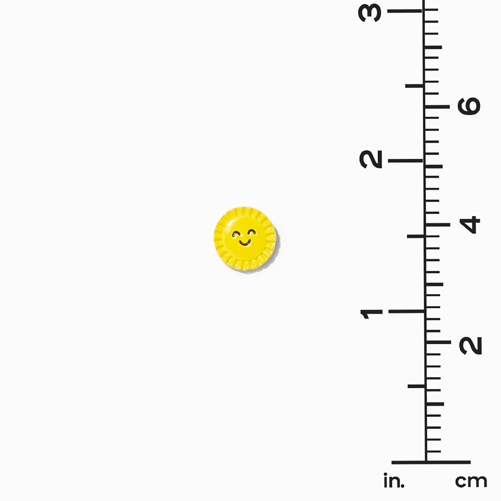 Yellow Sun Silver Stud Earrings - 9 Pack