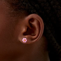 Pink Butterfly & Flower Stud Earrings - 9 Pack