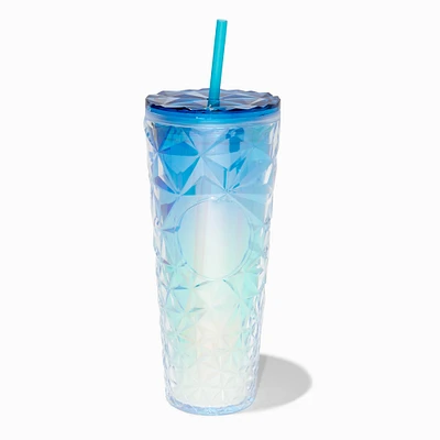 Blue Ombré Faceted Tumbler