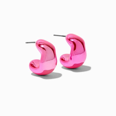 Pink Chunky Bean 1" Drop Earrings