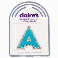 Teal A Initial Stick-On Patch