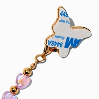 Gold-tone Butterfly & Lilac Bead Sticker Charm