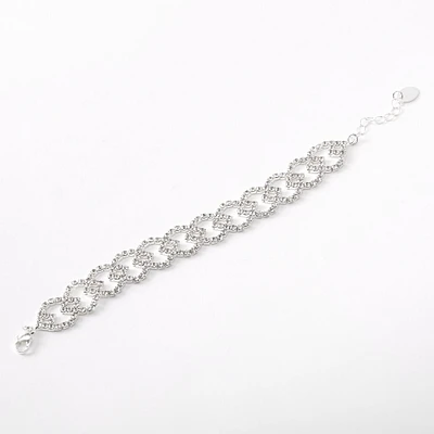 Silver-tone Crystal Lemon Chain Bracelet