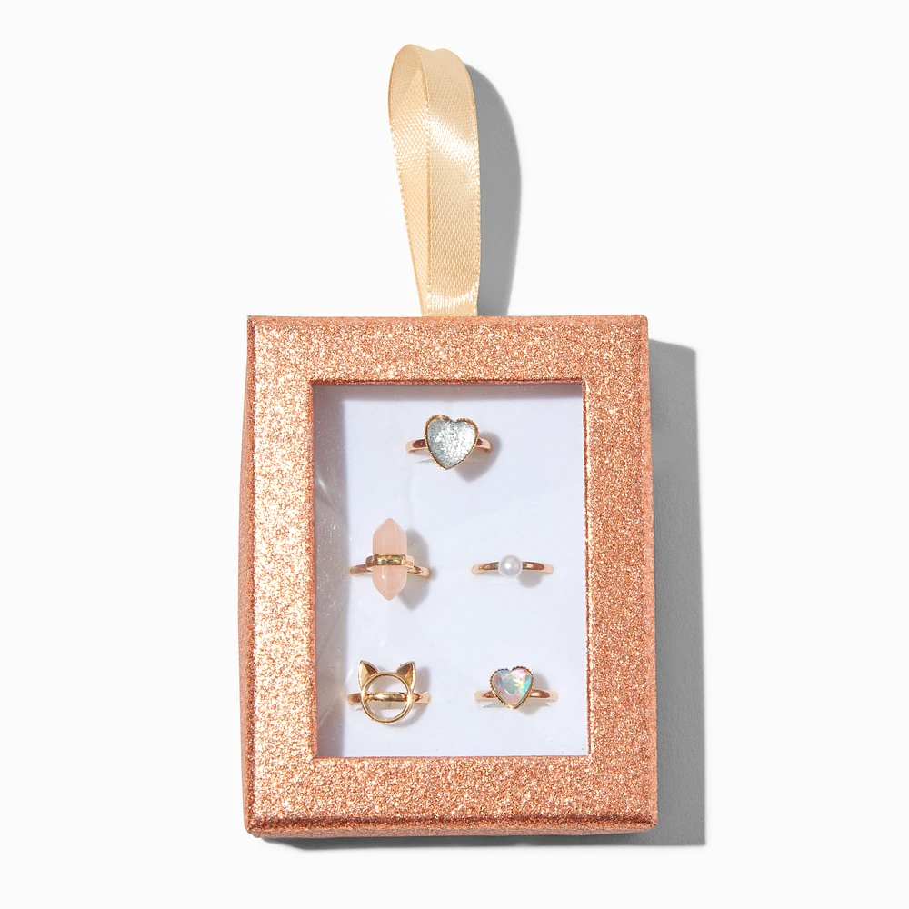 Claire's Club Gold-tone Box Rings