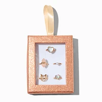 Claire's Club Gold-tone Box Rings