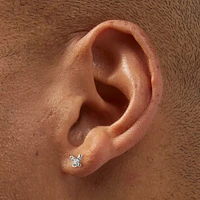 C LUXE by Claire's Sterling Silver Crystal Butterfly, Crystal Square, & Ball Stud Earrings - 3 Pack
