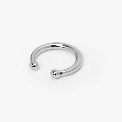 Silver-tone Stainless Steel Horseshoe Faux Septum Nose Ring