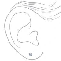 C LUXE by Claire's Sterling Silver Cubic Zirconia 4mm Round Stud Earrings