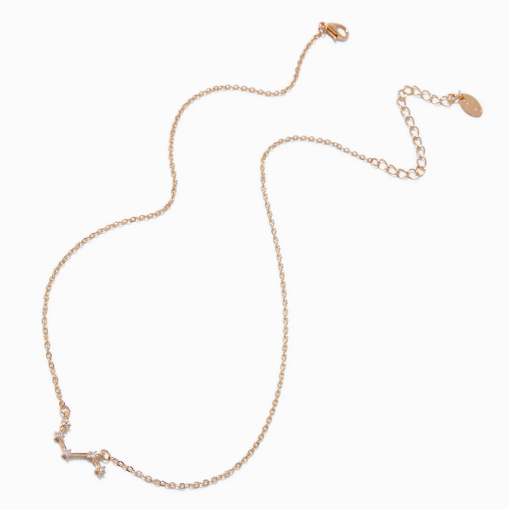 Gold-tone Zodiac Constellation Pendant Necklace