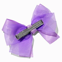 Claire's Club Lilac Satin Chiffon Hair Bow Clip