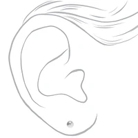 Graduated White Pearl Stud Earrings - 3 Pack