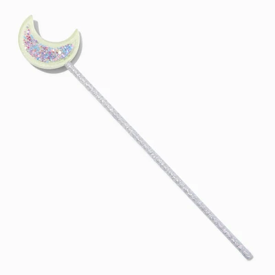 Claire's Club Silver Crescent Moon Glow in the Dark Wand