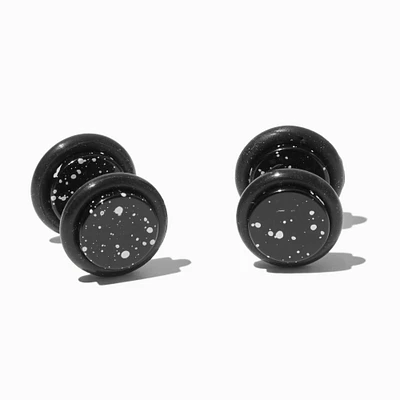 Splatter Button Faux Ear Plug Earrings