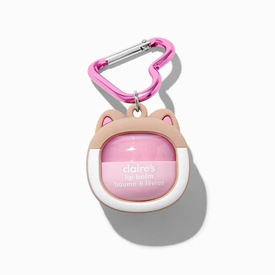 Cotton Candy Cat Carabiner Lip Balm Keychain